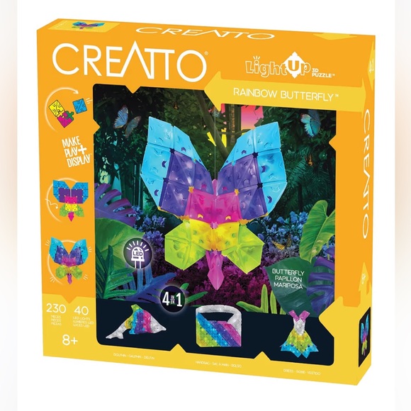 Other - CREATTO Rainbow Butterfly Light-Up 3D Puzzle Activity Kit